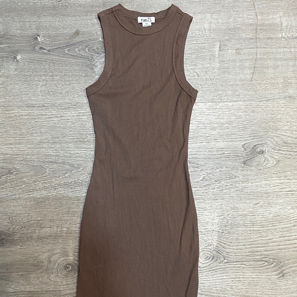Rue21 Chocolate Ribbed Maxi Dress
